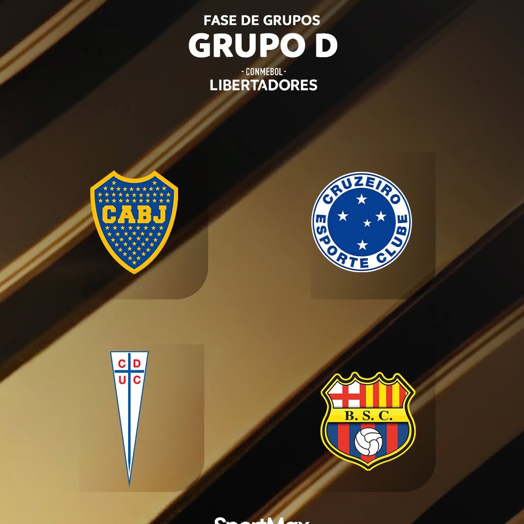 Photo by Sportmax on March 19, 2026. May be an image of text that says 'FASE FASEDEGRUPOS DE GRUPOS GRUPO D CONMEBOL LIBERTADORES CRUZEIRO SPORTE るる JE B S B.S.C. C. SportMax'.